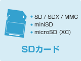 SDカード（1. SD/SDX/MMC　2. miniSD　3. microSD（XC）
