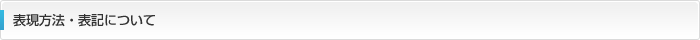 表現方法・表記について
